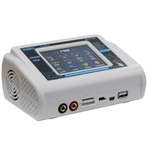 HTRC LiPo Charger RC Battery Balance Discharger 150W 10A 1-6S AC/DC C150 for NiCd Li-ion Life NiMH LiHV PB Smart Battery white