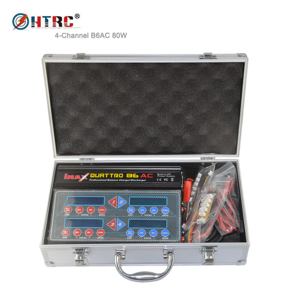 Hot HTRC 4B6AC iMAX Quattro B6AC 5A 80W*4 Professional RC Toy Lipo Balance Charger Discharger for 1-6s LiPo/Lion/LiFe Battery