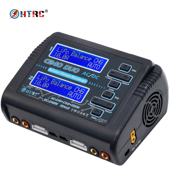 LiPo Balance Battery Charger Discharger Dual 1-6S Duo C240 AC150W DC240W 10A for Li-ion Life NiCd NiMH LiHV PB Smart Batteries